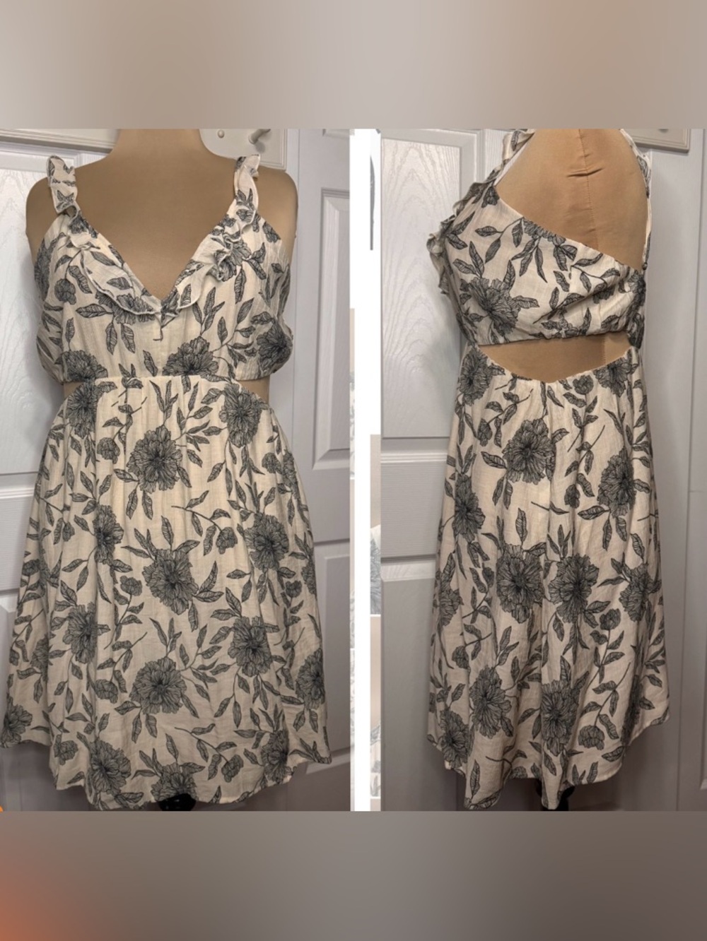 NWOT🌞 Abercrombie & Fitch Cutout Floral Ruffle Mini Dress